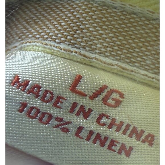 Tommy Bahama Mens Large Yellow 100% Linen Short‎ Sleeve Button Front Camp Shirt - Picture 6 of 6